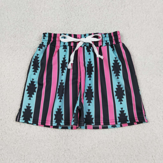 S0548 Western aztec striped boys swimming trunk
