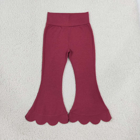 P1079 Scallop Maroon Girls Pants