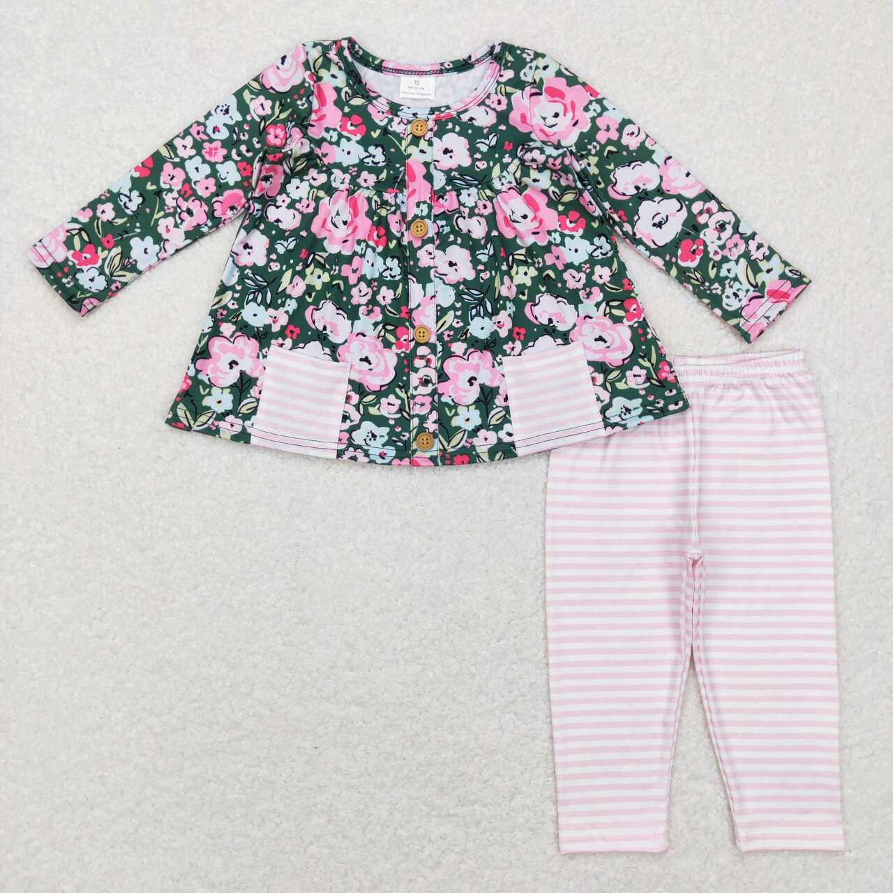 colorful flowers girls set sibling clothes