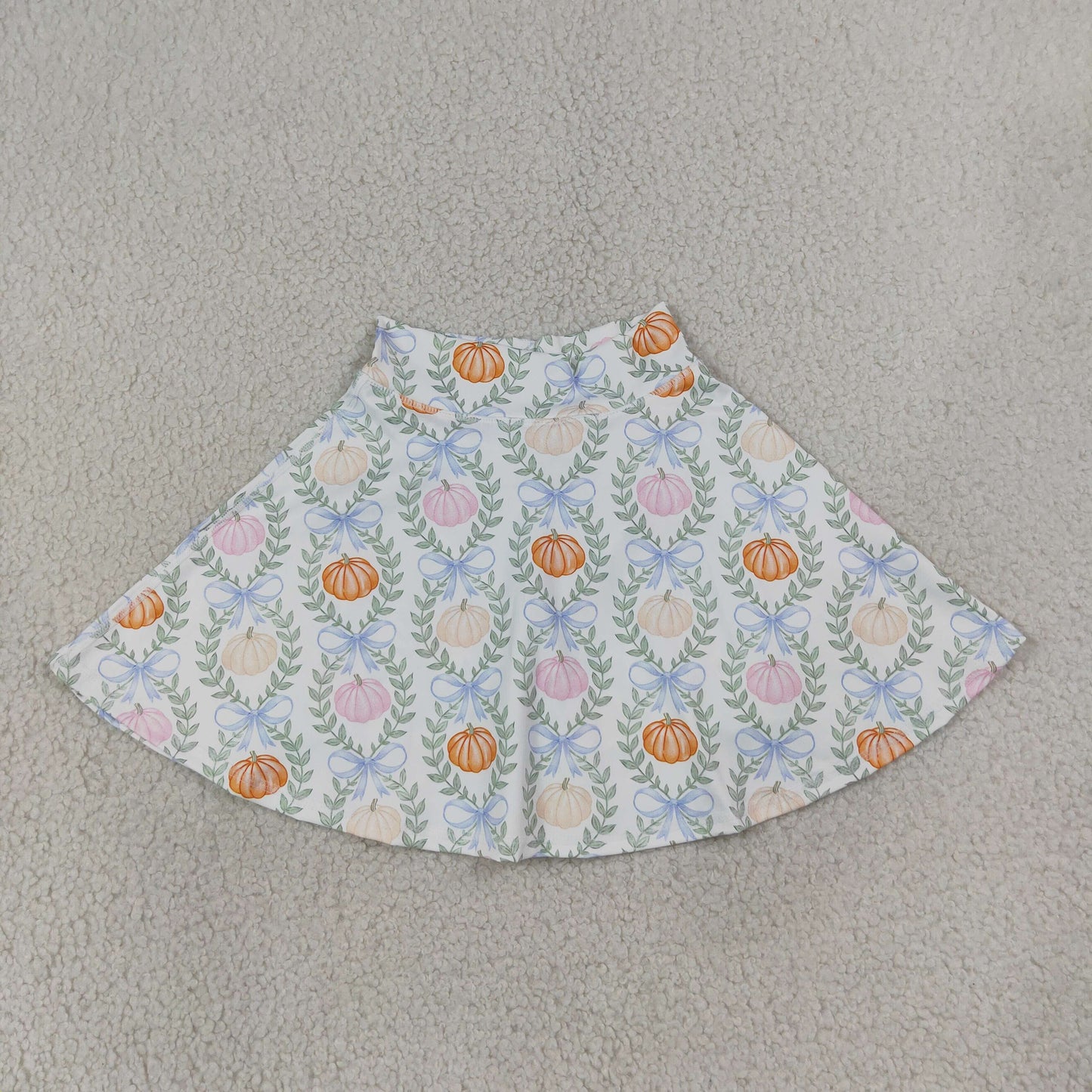 GLK0317 Yoga Colorful Pumpkin Bows Skorts Girls Skirt