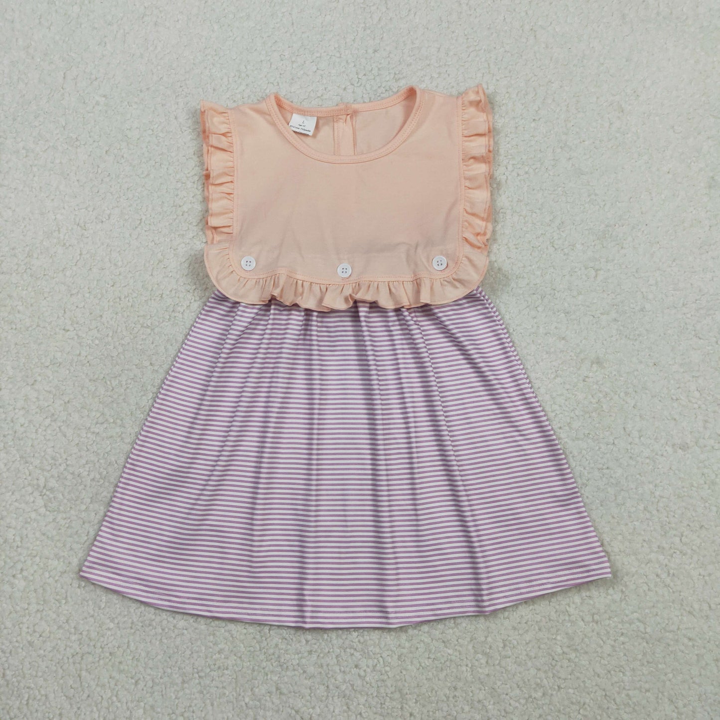 preorder Samples GSD3559 Pink Purple Striped Sleeveless Girls Dress