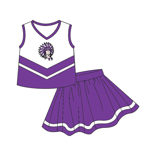 custom Team dress 9 purple sleeveless skirt girls set