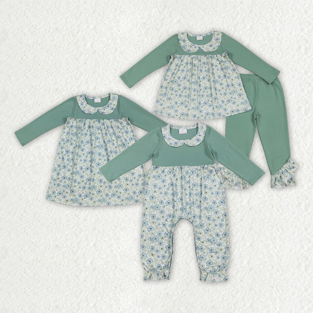 green floral flowers Sibling Clothes RTS sibling clothes