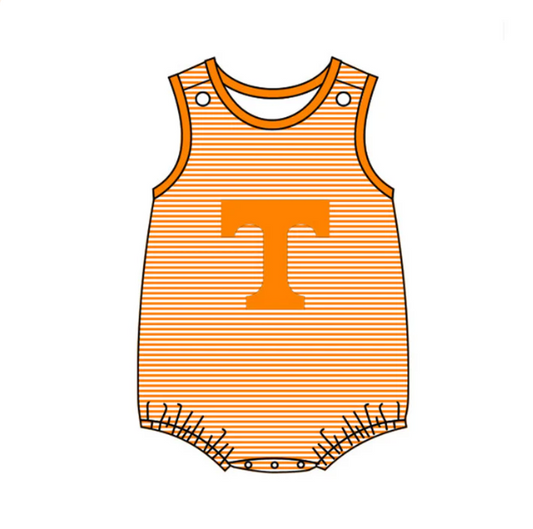 custom S football T yellow striped sleeveless boys romper