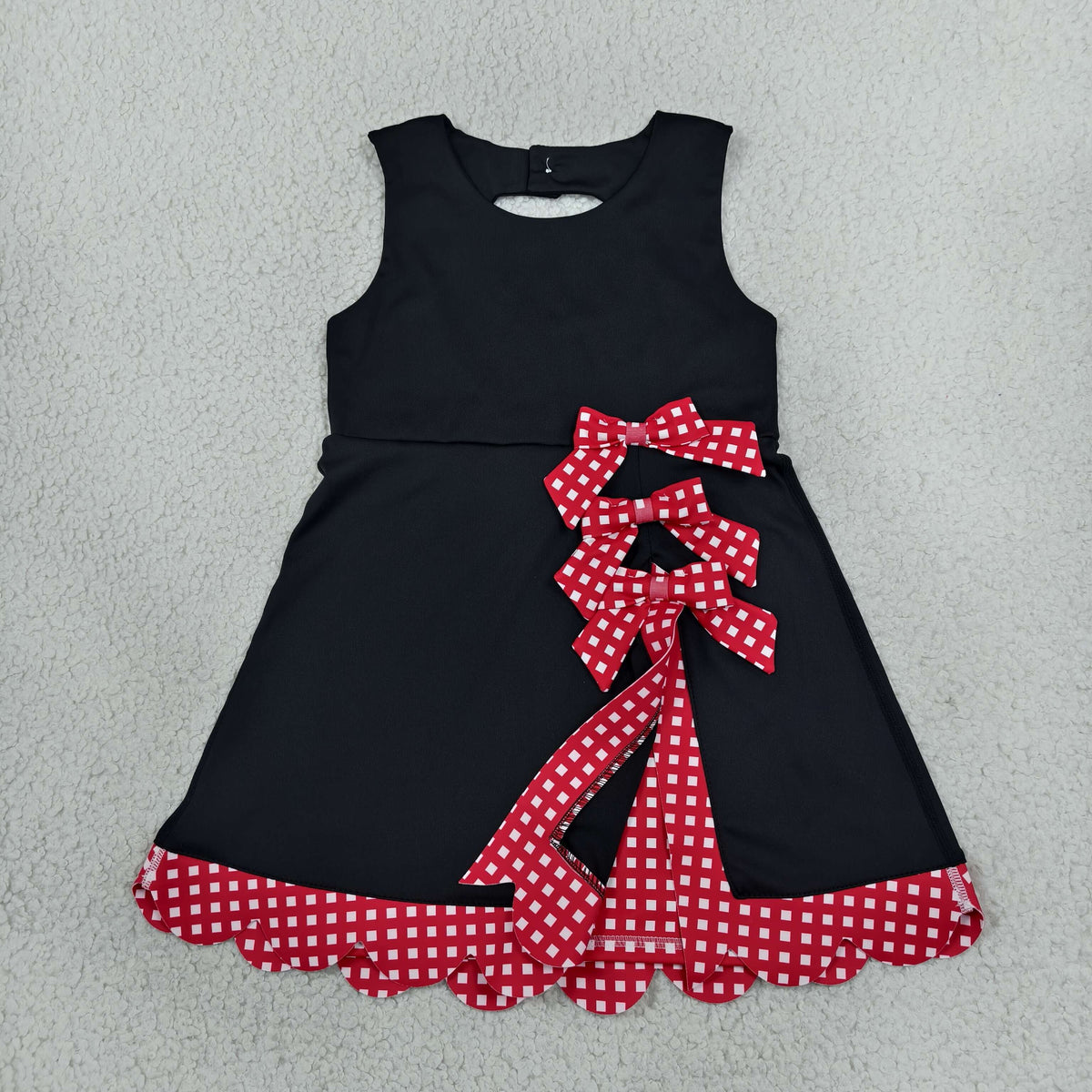 GSD4263 Yoga Black Bows Sleeveless Skorts Girls Dress