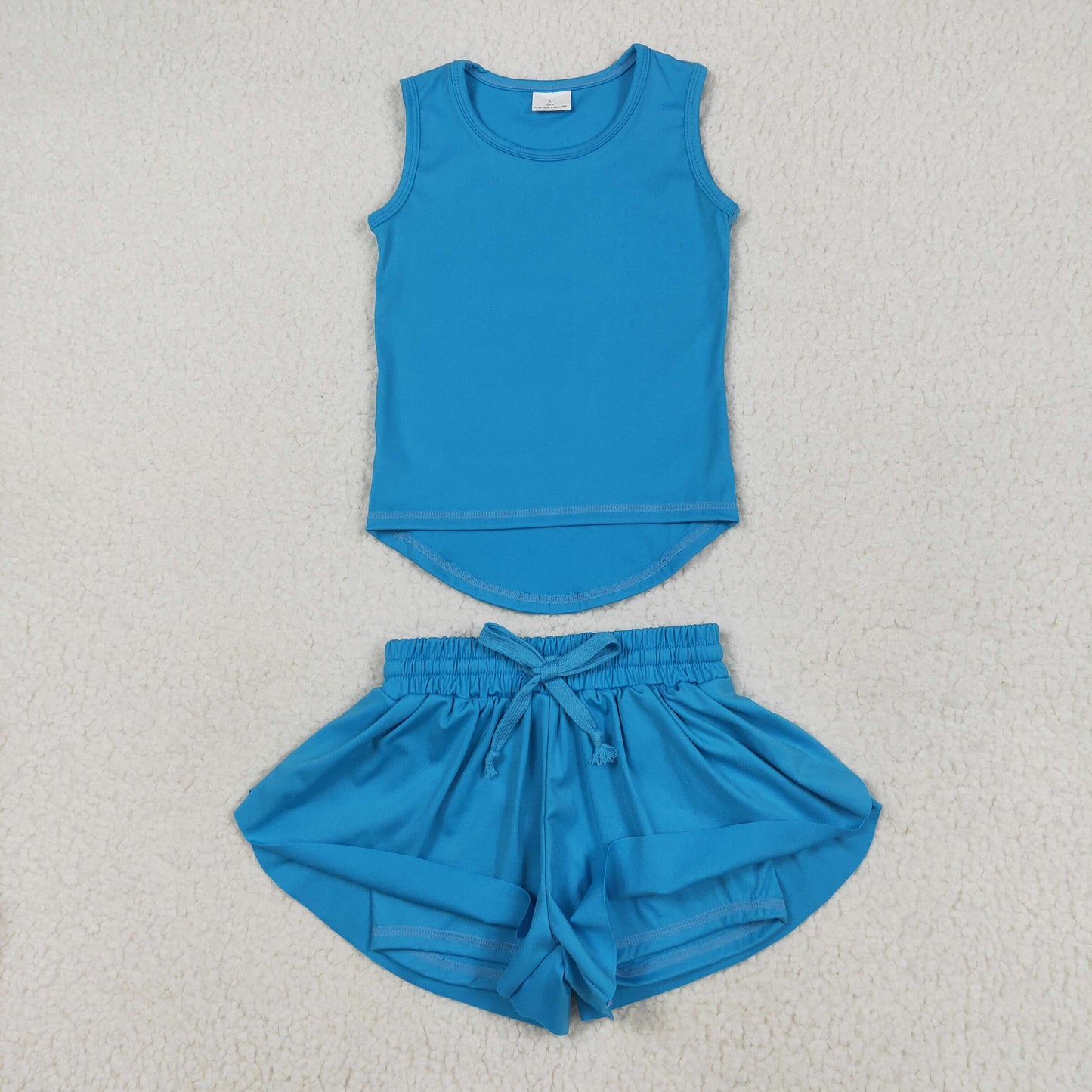 yoga GSSO2504 blue sleeveless shorts girls set