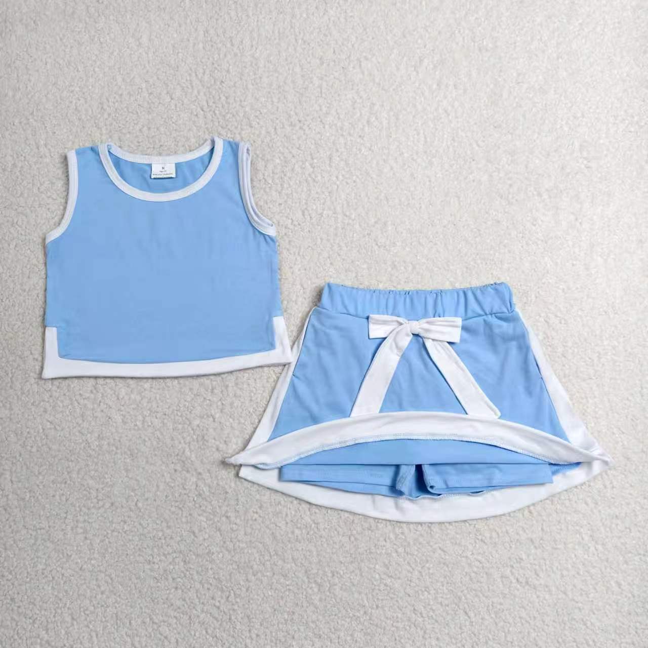 Solid Color Skorts Girls Set Sibling Clothes RTS