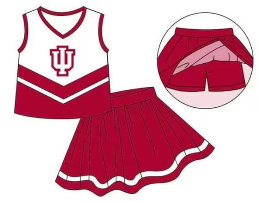 custom S 10.26 Red sleeveless skirt girls set