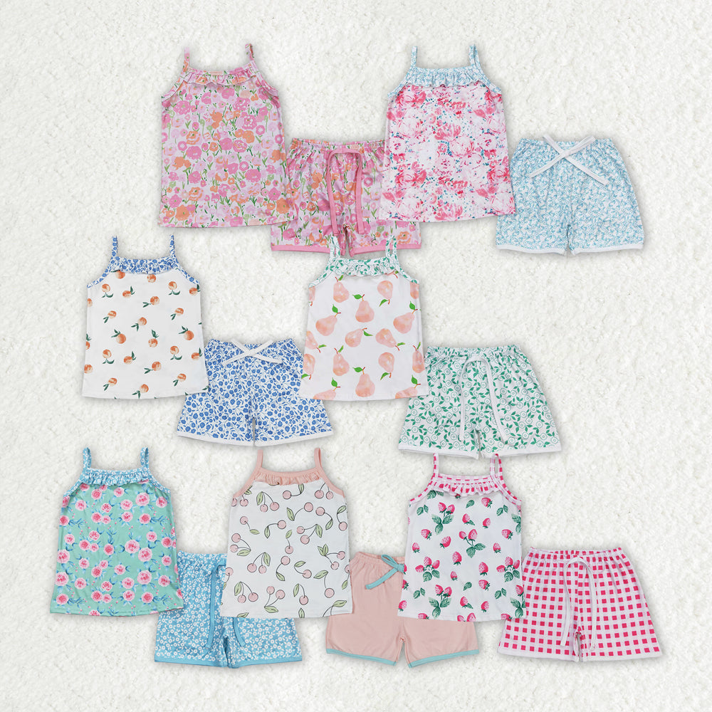 floral fruit Summer set RTS sibling clothes