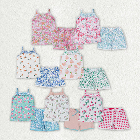 floral fruit Summer set RTS sibling clothes