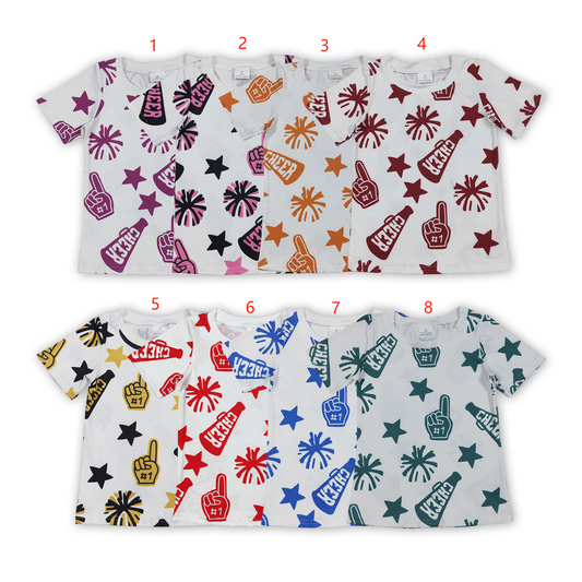 cheer star short sleeve girls top RTS Sibling Clothes