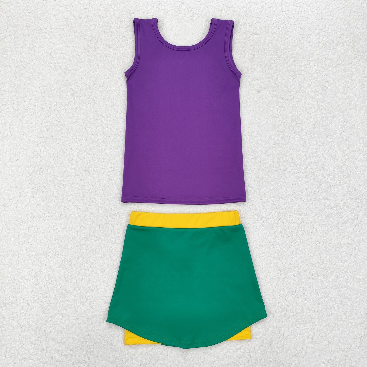 Mardi Gras Purle Green Yellow Active Wear RTS sibling clothes