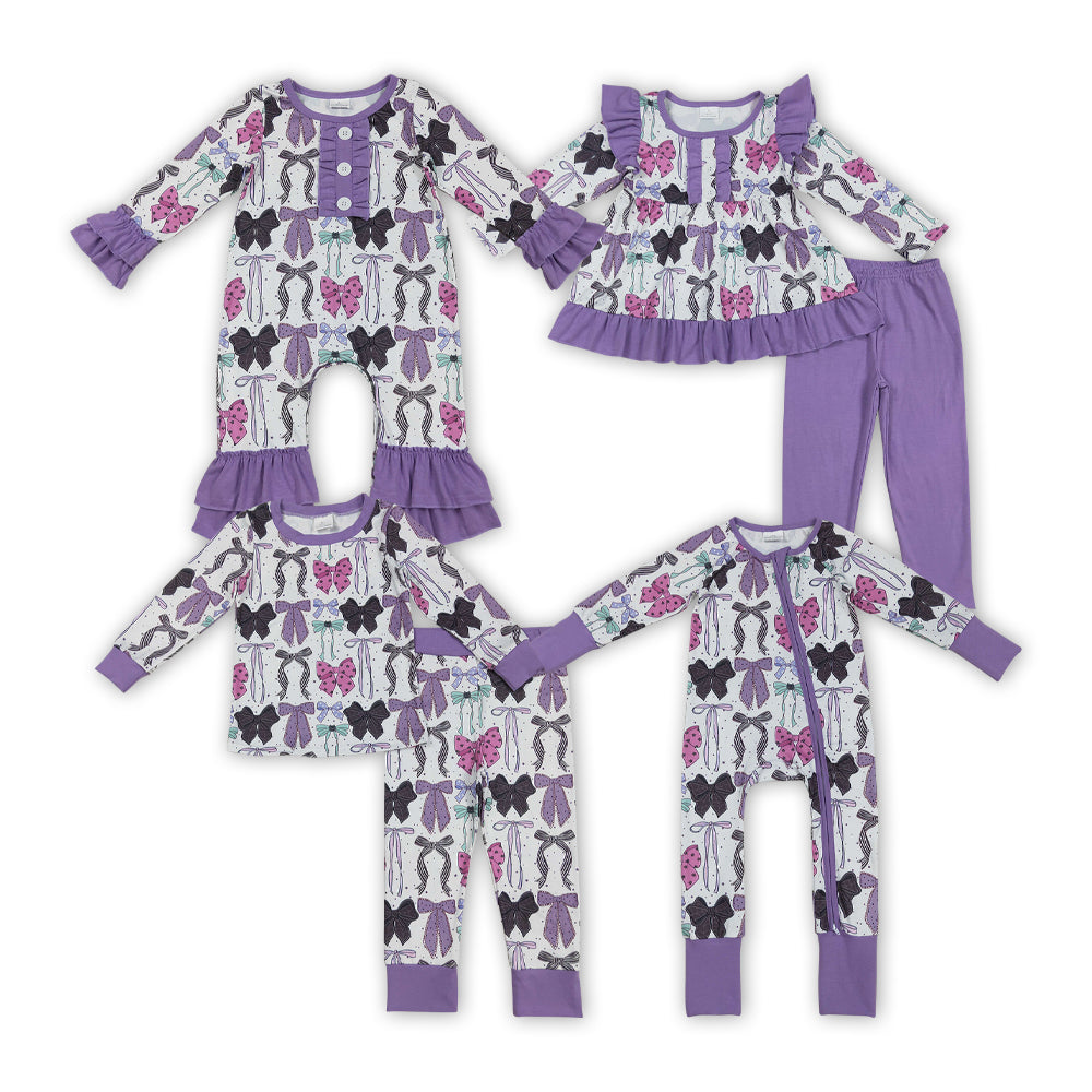 Halloween black purple bows style RTS Sibling Clothes