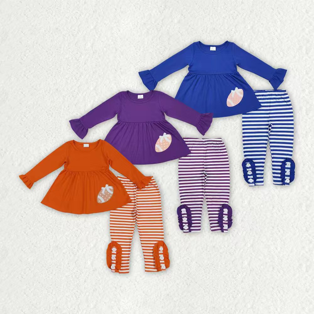 embroidery football girls set RTS Sibling Clothes