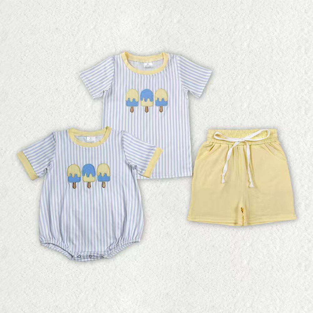 Embroidery Boys Set/Romper RTS Sibling Clothes