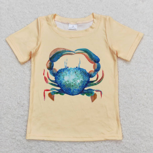 BT0612 Crab yellow short sleeve boys top