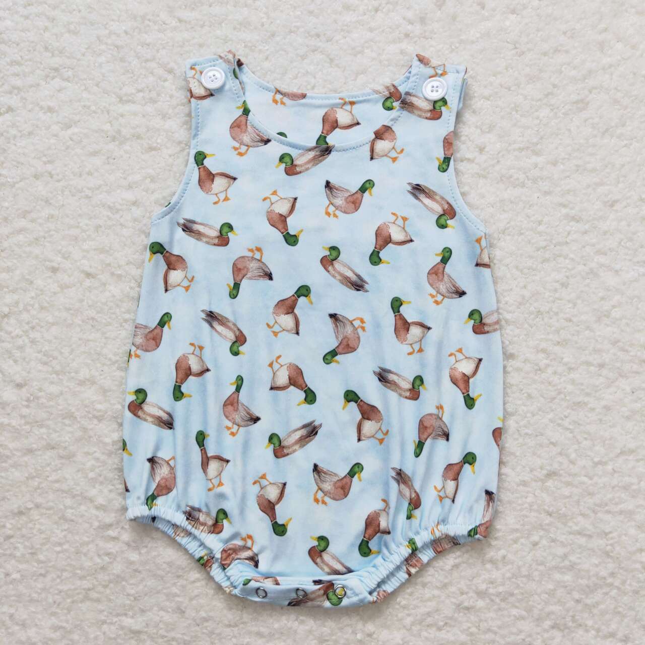 SR1282 mallard duck blue sleeveless boys romper