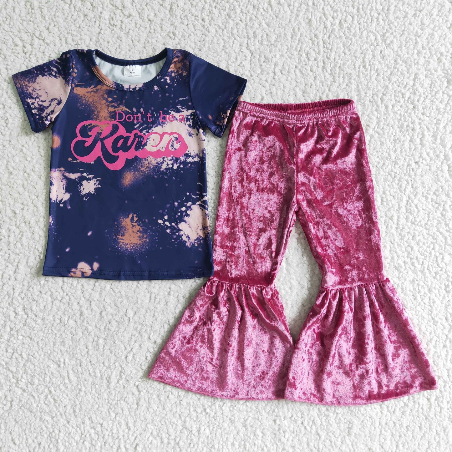 A4-22 Don't Be A Karen Baby Kids Velvet Outfits