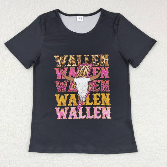 GT0343 Wallen cow black short sleeve adult top