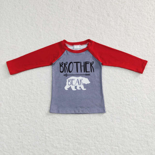 BT0449 Brother bear red long sleeve boys top