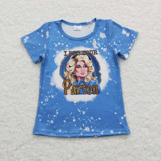 GT0213 Singer Blue Short Sleeve Girls Top