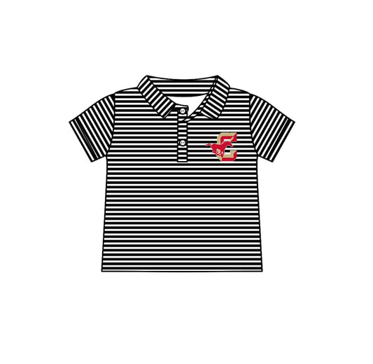 custom moq 3 football team striped short sleeve boys top