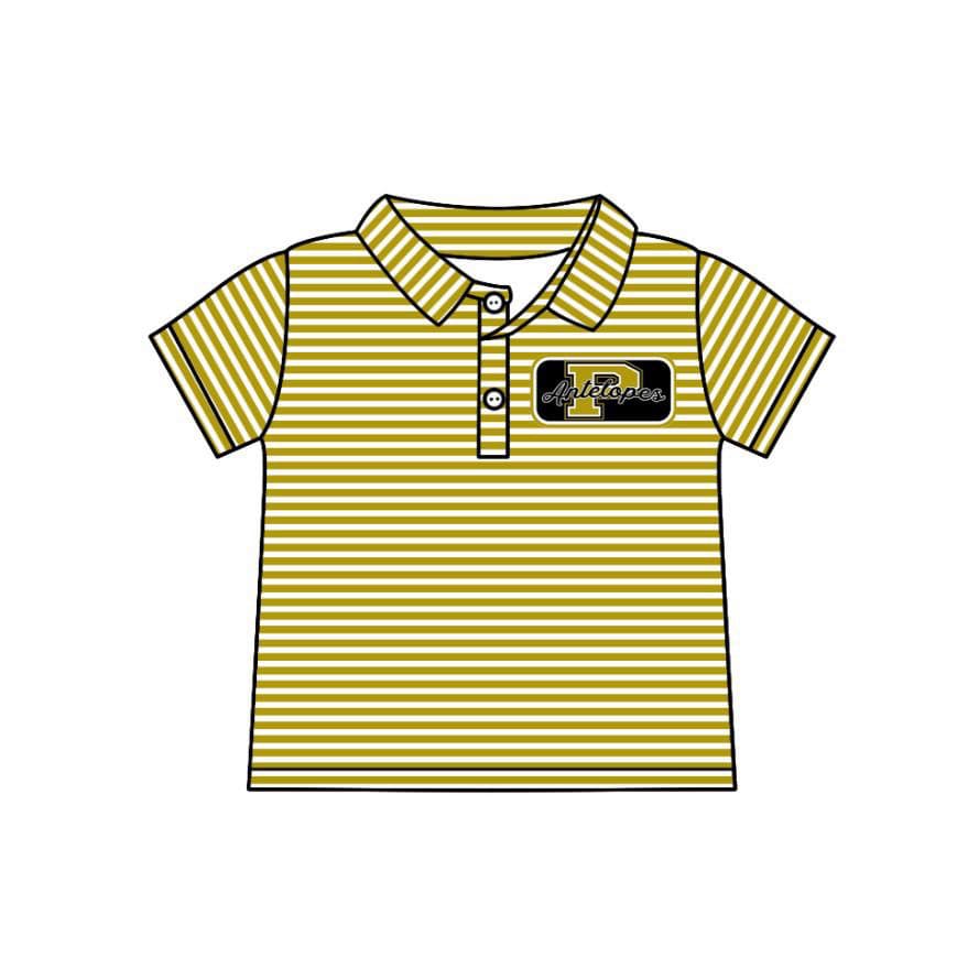 custom moq 3 football team striped short sleeve boys top