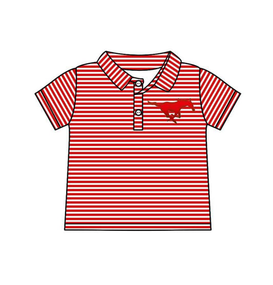 custom moq 3 football team striped short sleeve boys top