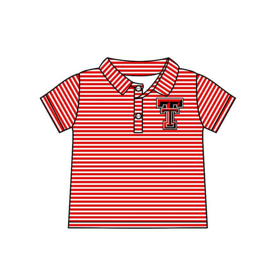 custom moq 3 football team striped short sleeve boys top