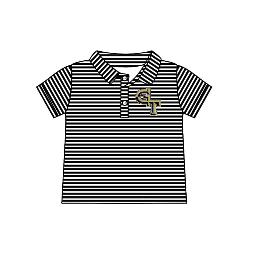 custom moq 3 football team striped short sleeve boys top