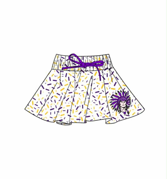 custom moq 3 milk silk purple yellow ice football team skorts girls skirt