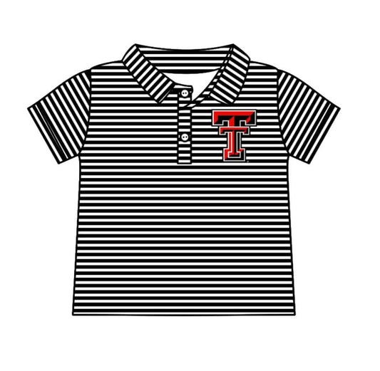 custom moq 3 football team striped short sleeve boys top