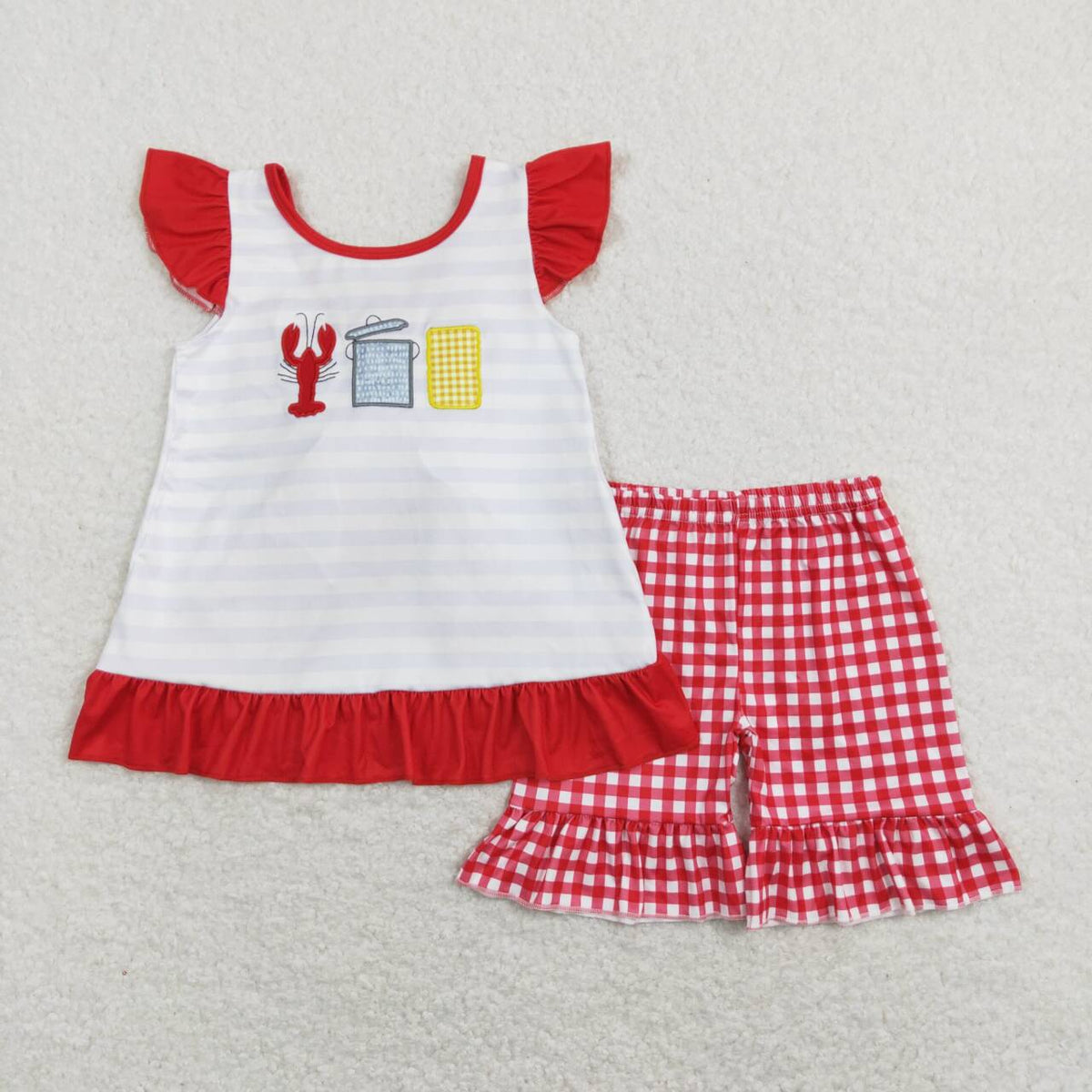 Embroidery crayfish corn set