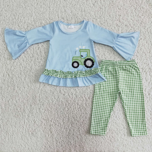 6 B2-37 Truck Blue Ruffle Girls Set