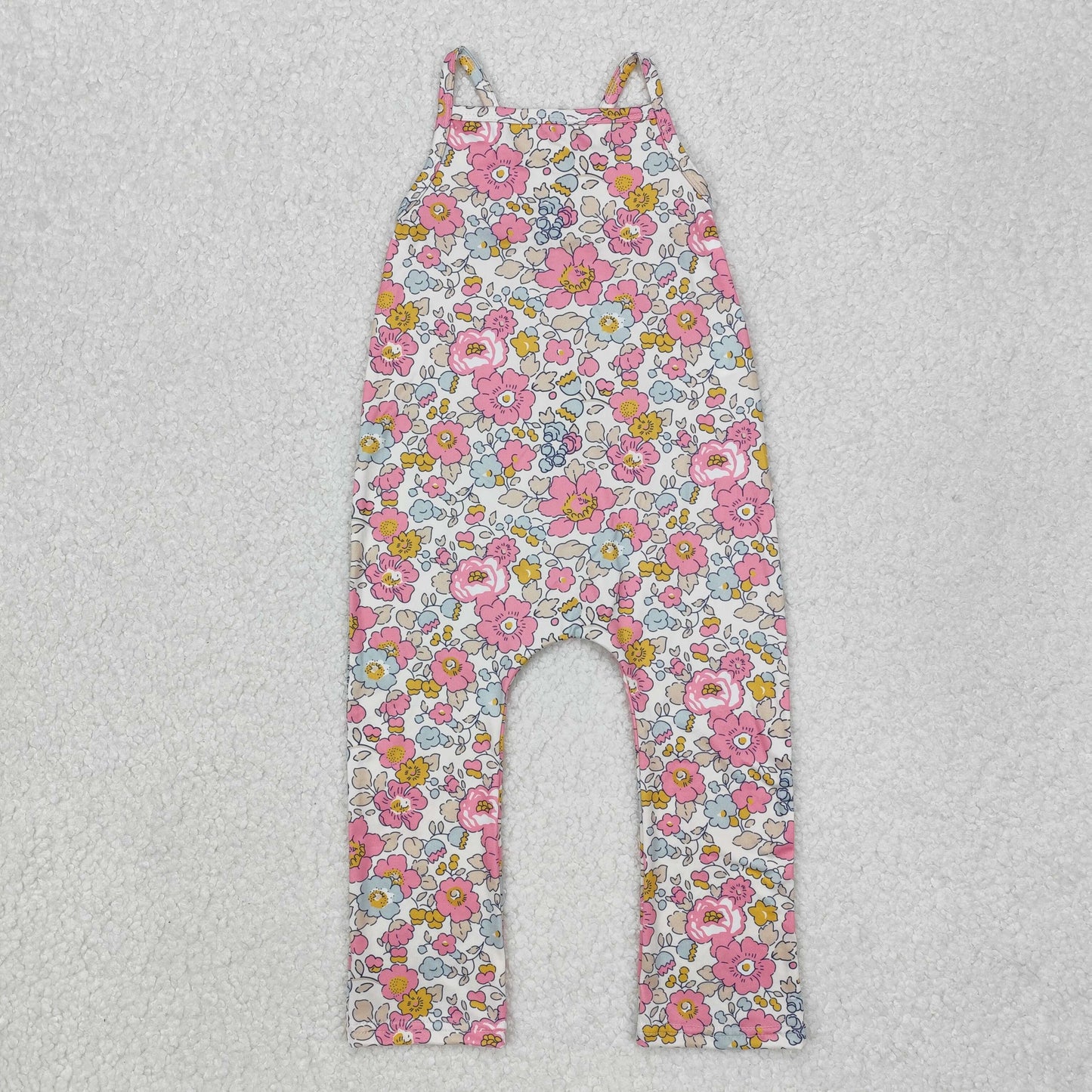 SR1982 colorful flowers hot pink sleeveless girls jumpsuits