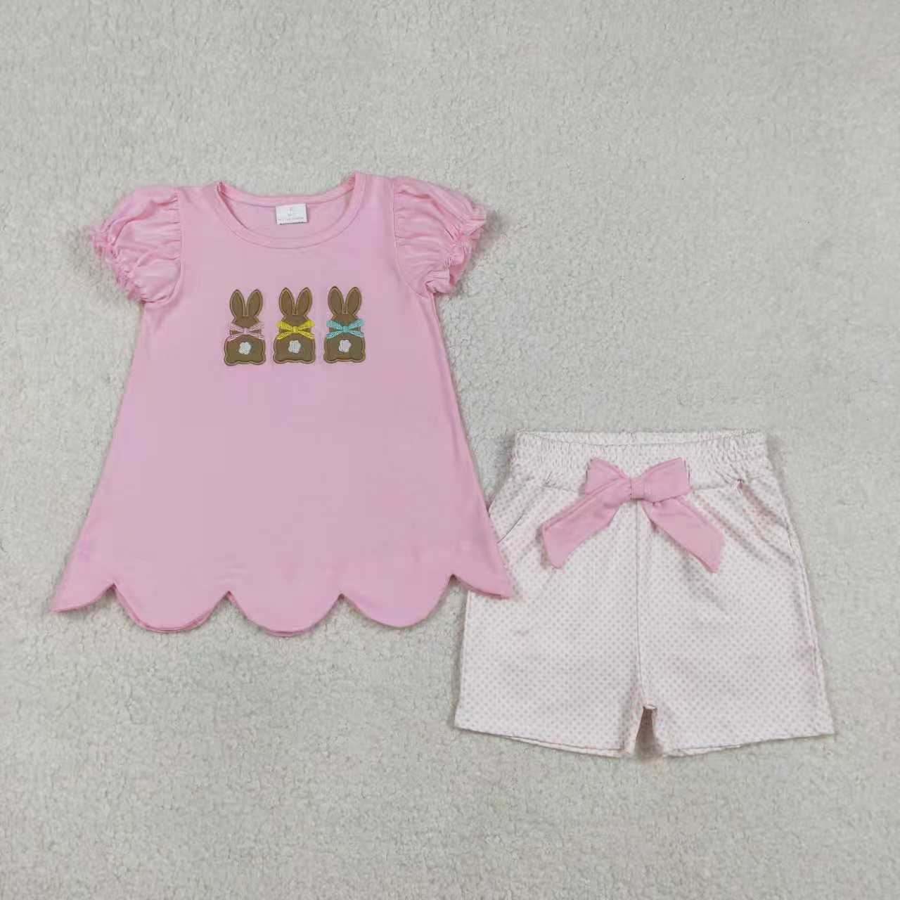 Embroidery Easter Rabbit Girls Set/Romper Sibling Clothes