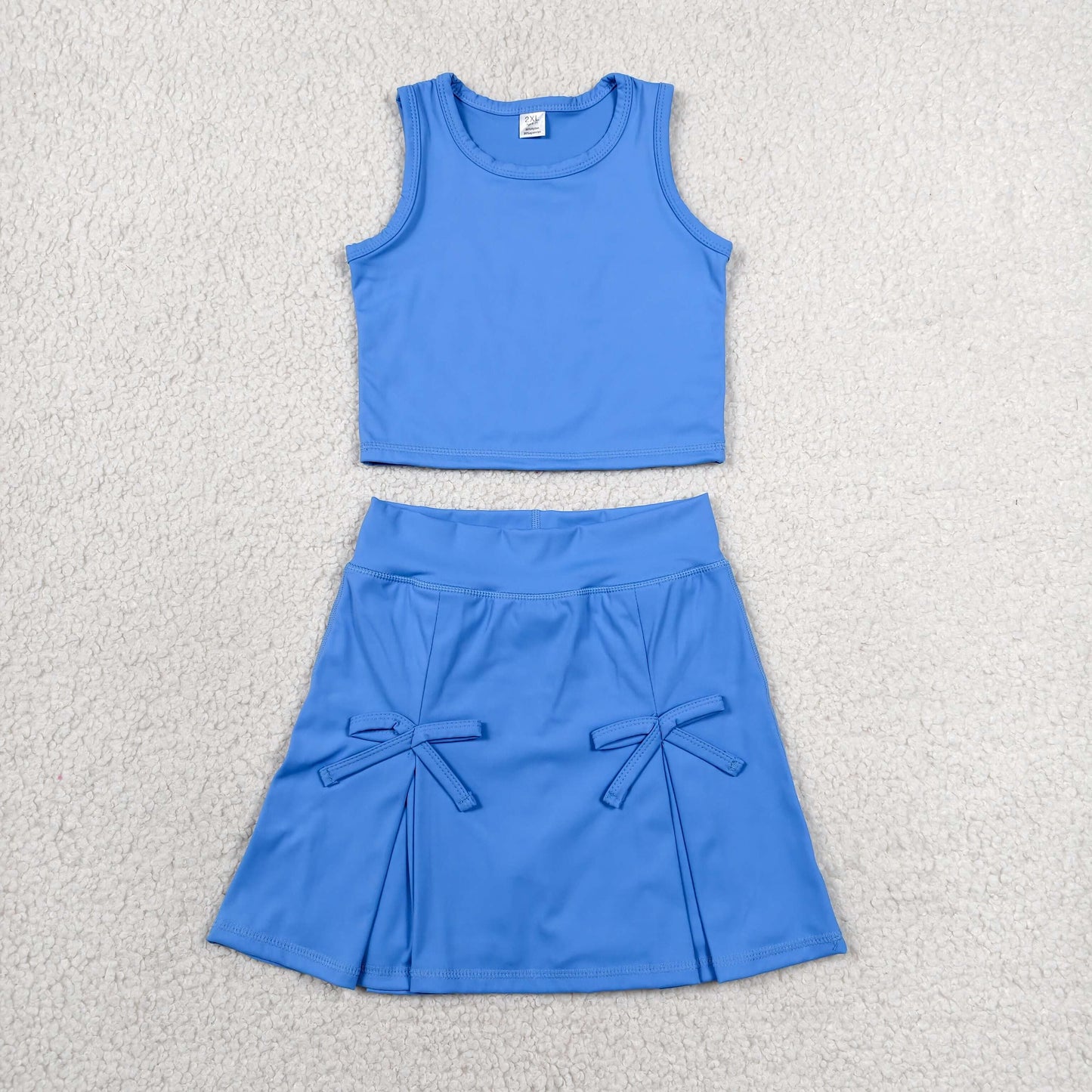 GSD3761 Yoga Blue Sleeveelss Skorts Girls Set