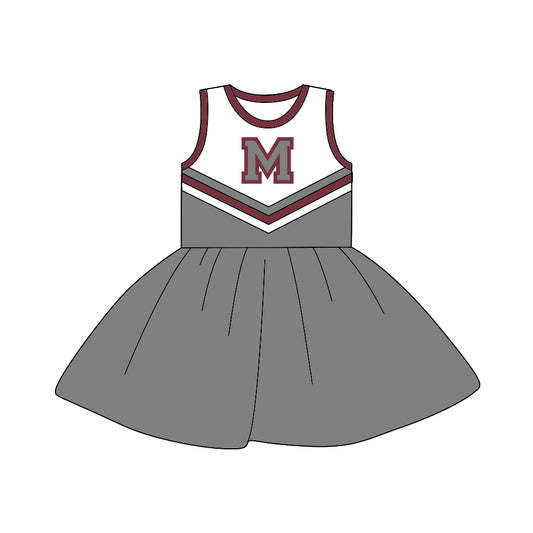 8.2 custom Team 03 grey sleeveless cheerleader dress