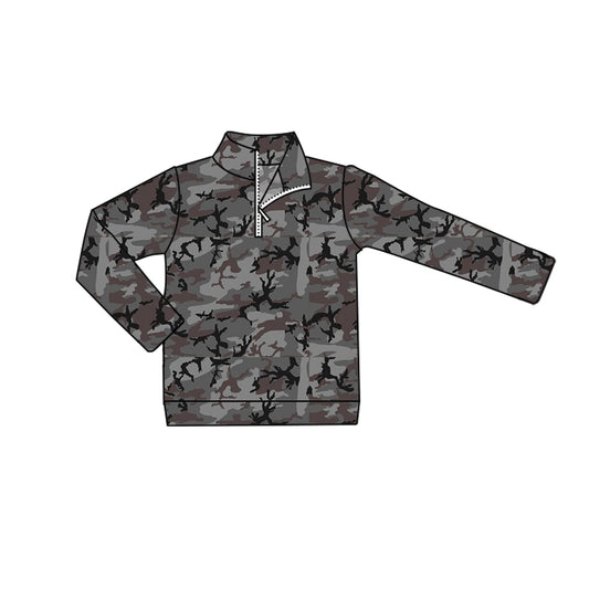 preorder BT0718 dark grey camo long sleeve boys pullover