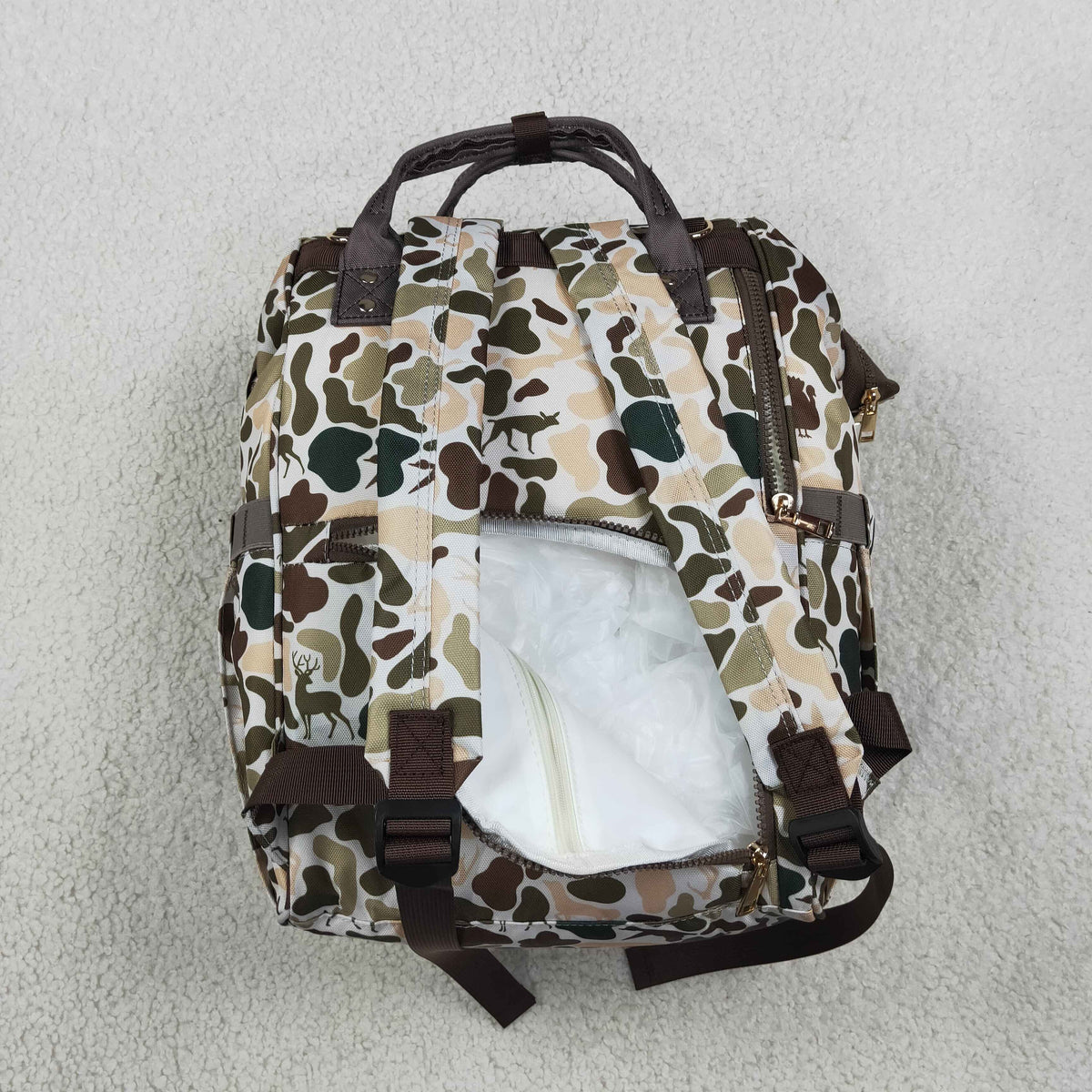 BA0407 Camo Diaper Bag