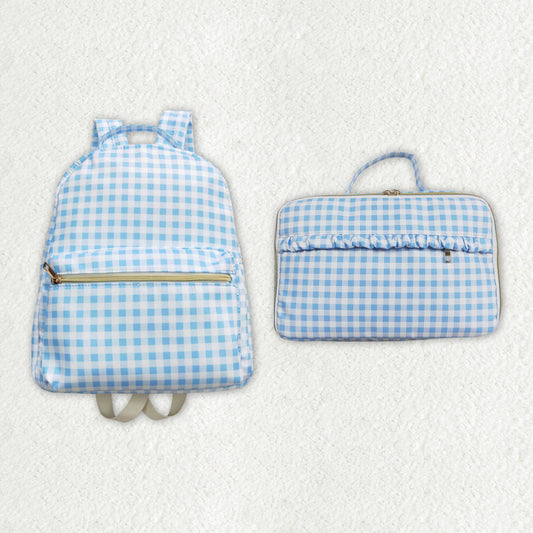 blue checkered bags  RTS sibling clothes