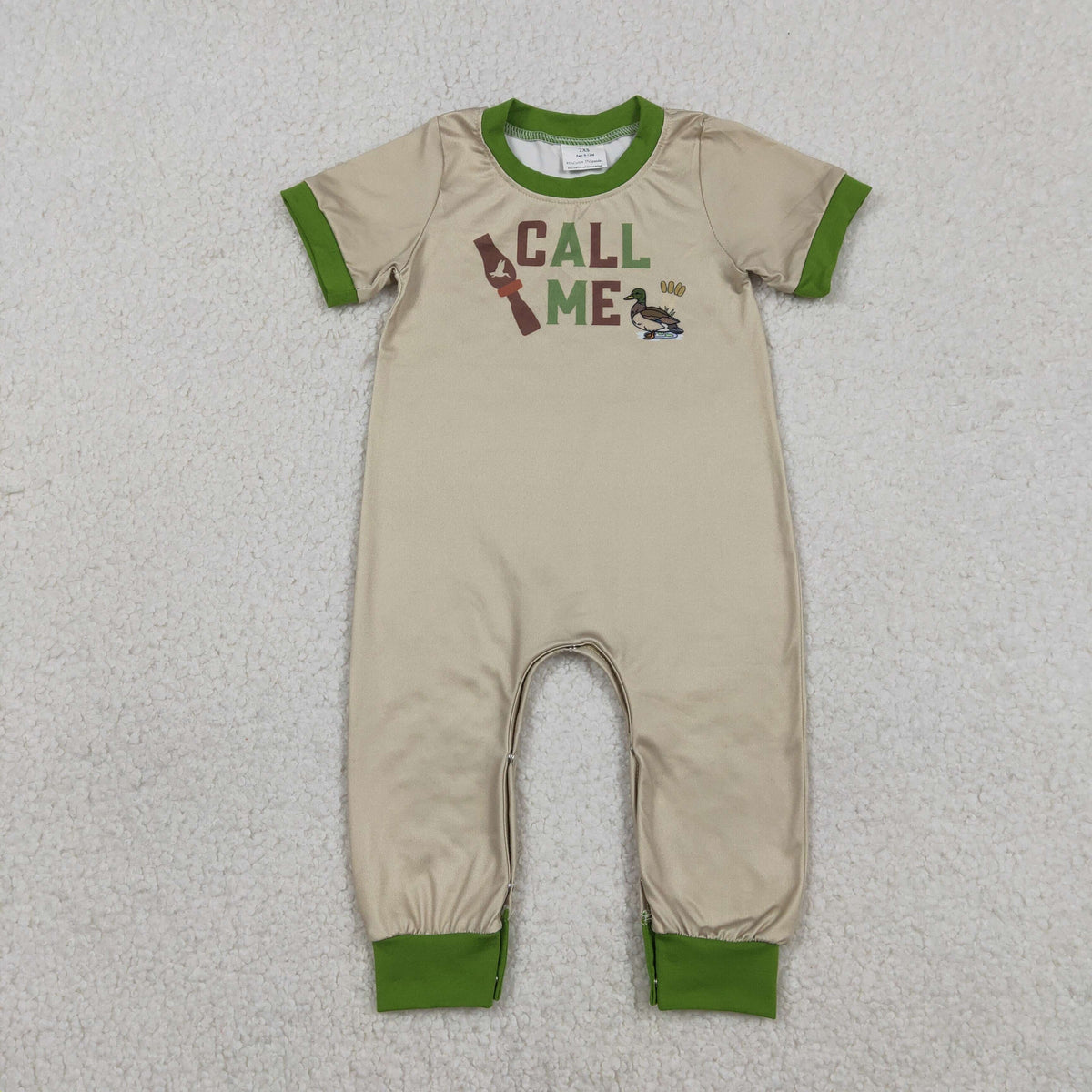 SR3684 Call Me Duck Call Mallard Duck Short Sleeve Boys Romper