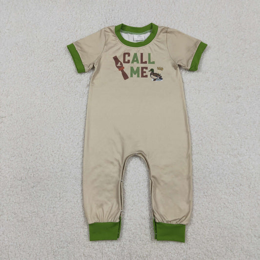 SR3684 Call Me Duck Call Mallard Duck Short Sleeve Boys Romper