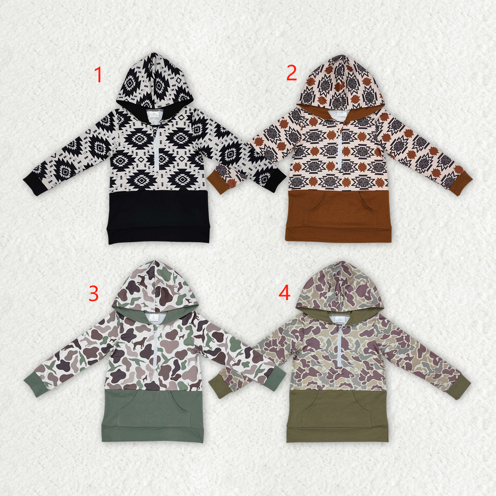 Hunting Camo & Western Aztec Boys Hoodie Pullover RTS Sibling Clothes