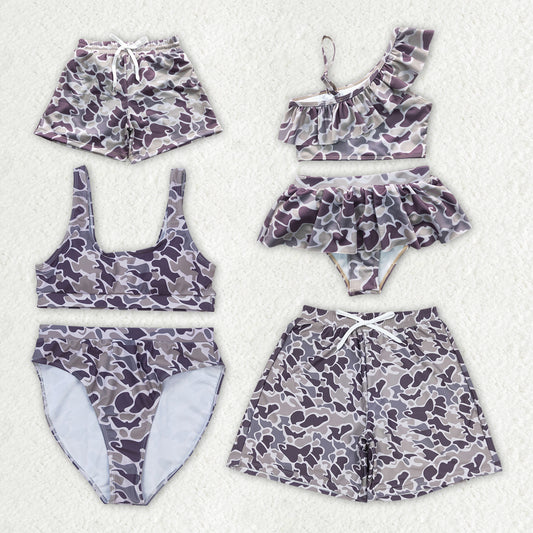 grey camo swimsuits RTS sibling clothes