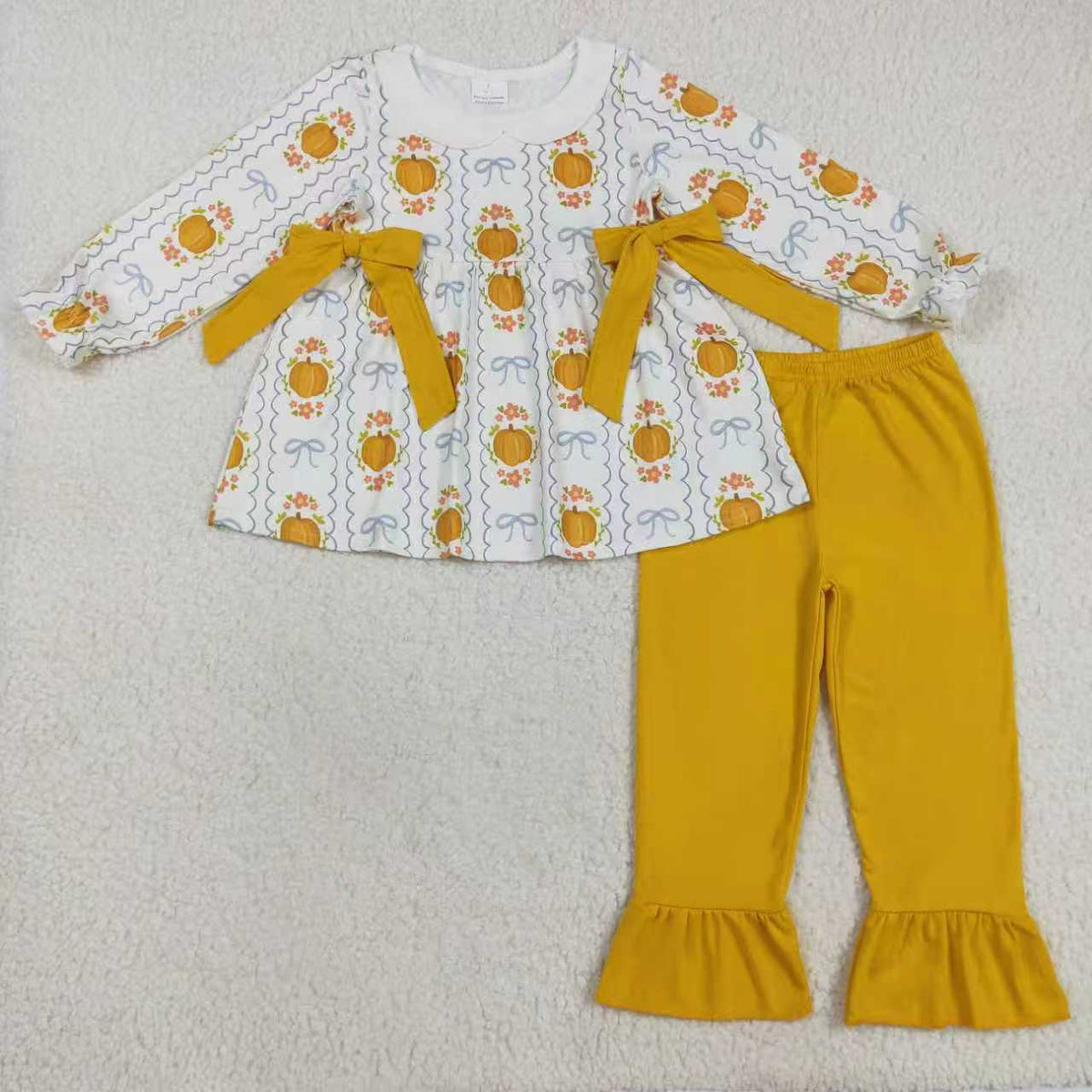 Autumn Pumpkin orange flowers Sibling Clothes RTS sibling clothes