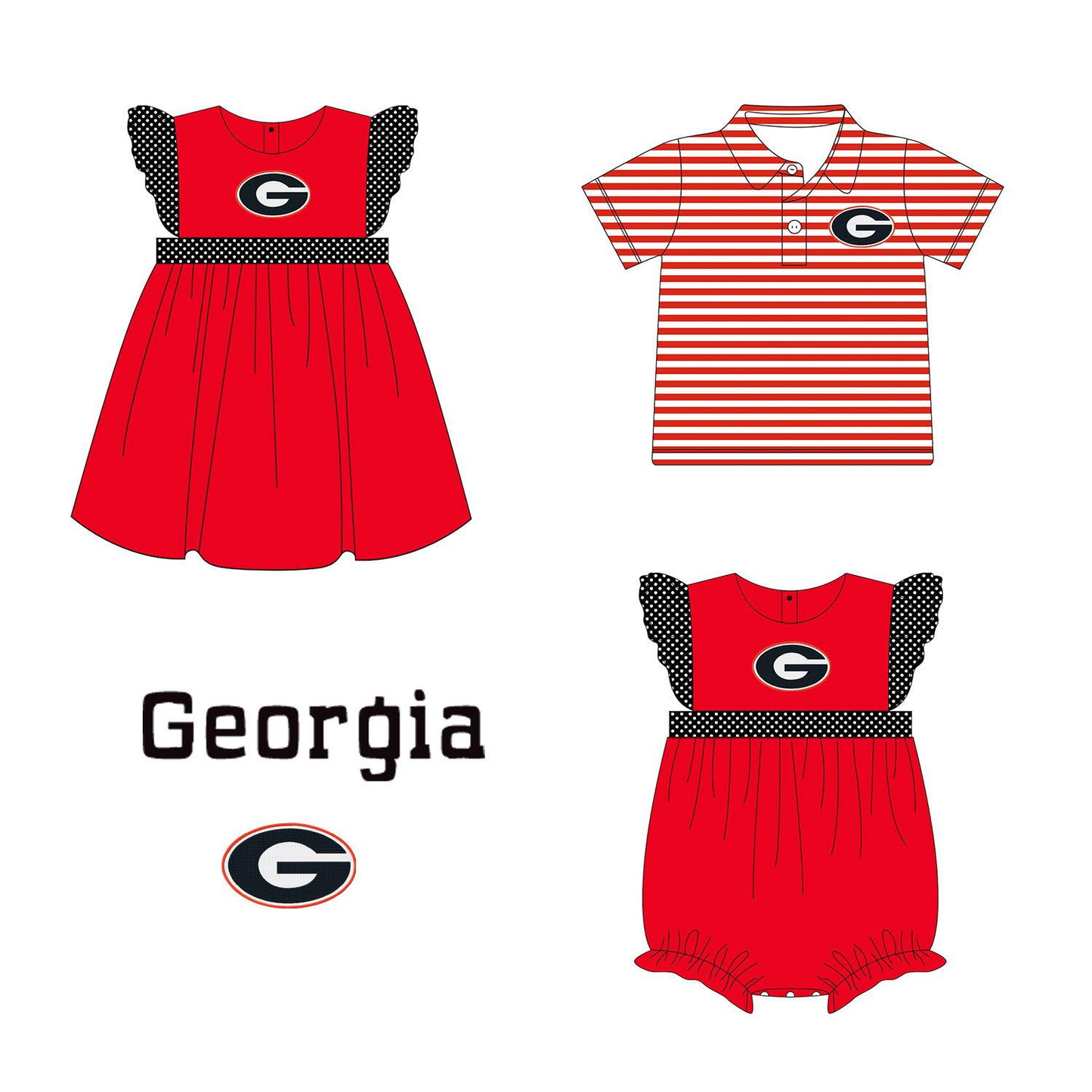 Custom Moq 3 Football Item Georgia Sibling Clothes