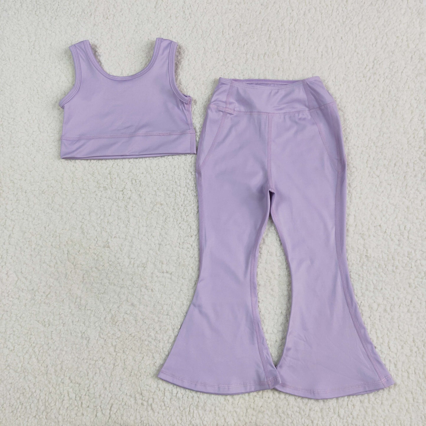 GSPO206 yoga purple sleeveless pants girls set