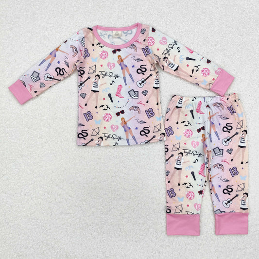 bamboo GLP1844 Taylor country singer pink long sleeve pants girls pajamas