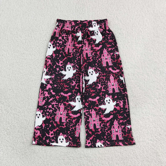 P11334 Halloween Spooky Hot Pink Leopard Girls Pant